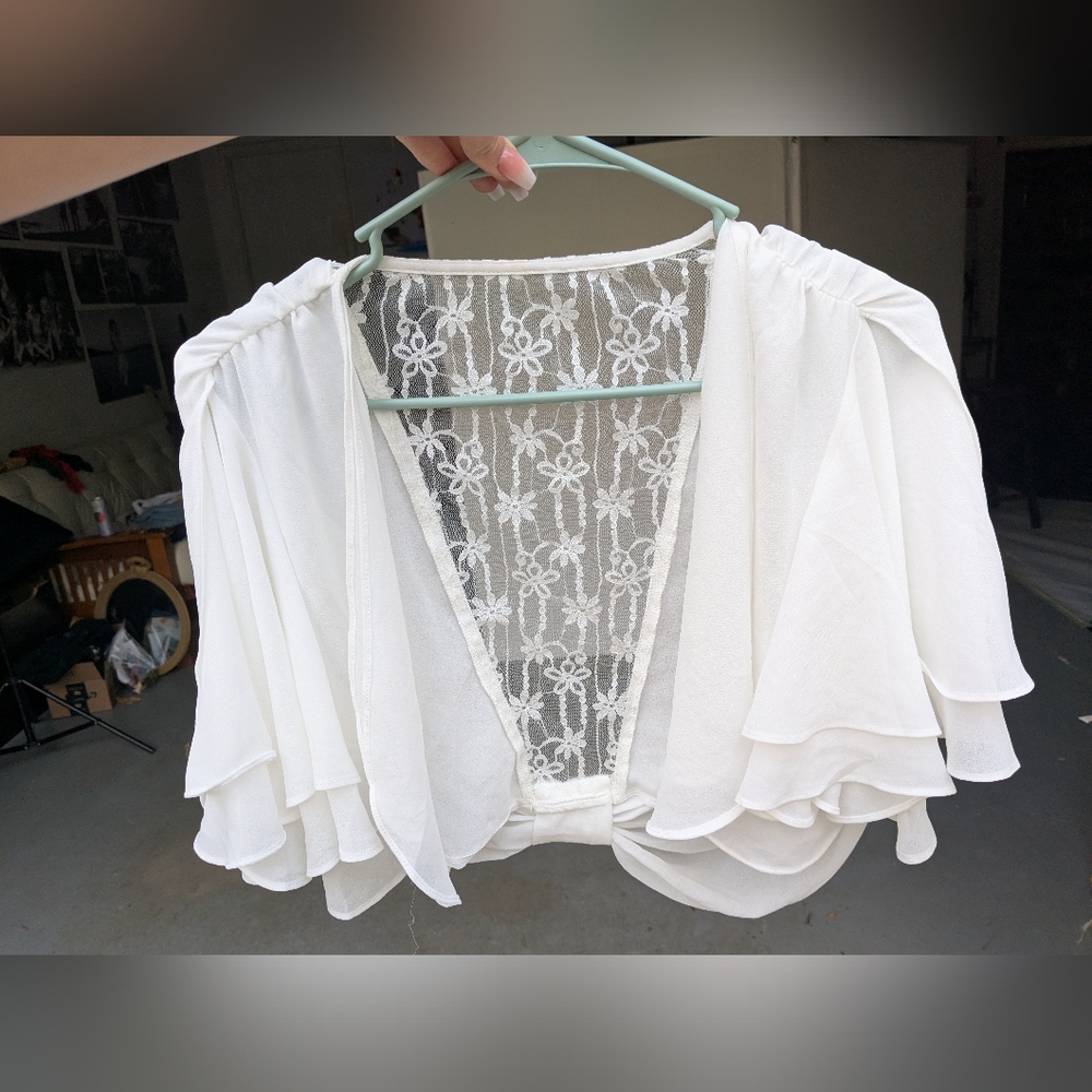 White Lace Back Blouse